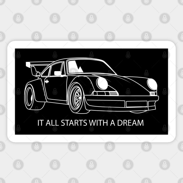 Porsche Dream Car Sticker by HSDESIGNS